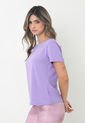 Camiseta Deportiva Morado Manga Corta Con Abertura Y Corte En Espalda Para Mujer Belife de Belife