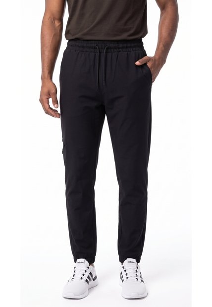 Pantalón Deportivo Negro Con Bota Elástica Para Hombre