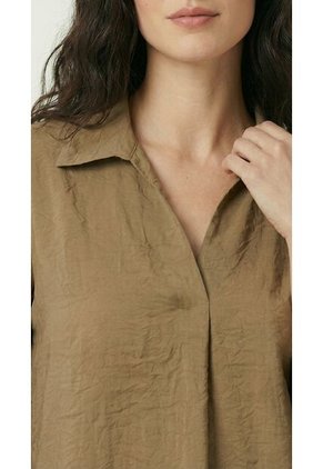 Blusa Manga 3/4 Café Para Mujer