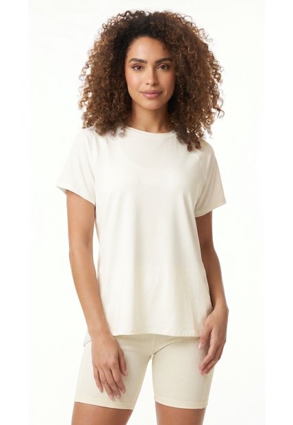 Camiseta Deportiva Ivory Con Espalda Cruzada Para Mujer