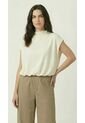 Blusa Manga Sisa Ivory Cuello Alto Mujer de Belife