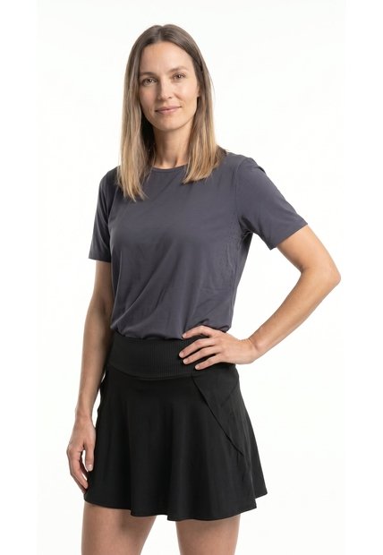 Camiseta Deportiva Manga Corta Gris Para Mujer