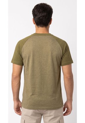 Camiseta Verde Madera Manga Ranglan Para Hombre