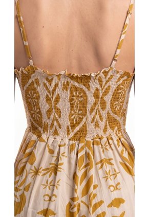 Vestido Largo Estampado Con Cargaderas Para Mujer