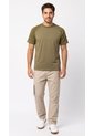 Camiseta Verde Madera Manga Ranglan Para Hombre de Belife