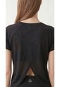 Camiseta Deportiva Negra Con Espalda Cruzada Para Mujer de Belife