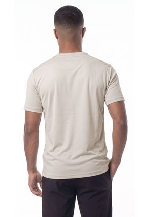Camiseta Deportiva Beige Con Malla En Hombros Para Hombre