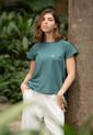 Camiseta Manga Corta Verde Para Mujer de Belife