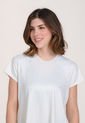Camiseta Manga Corta Blanca Para Mujer de Belife