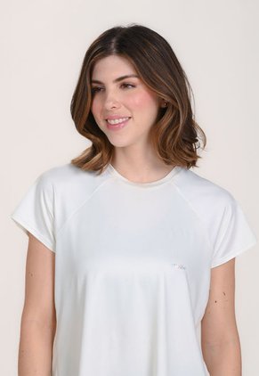 Camiseta Manga Corta Blanca Para Mujer