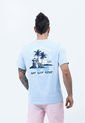 Camiseta De Playa Azul Cielo Oscuro Con Estampado Frontal, Posterior Para Hombre Belife de Belife