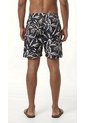 Bermuda De Playa Negra Estampada Para Hombre de Belife