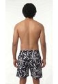Bermuda De Playa Negra Estampada Para Hombre de Belife