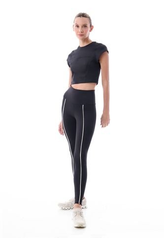 Leggins Negro Con Línea Central Belife