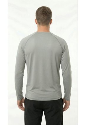 Camiseta Deportiva Manga Larga Gris Para Hombre