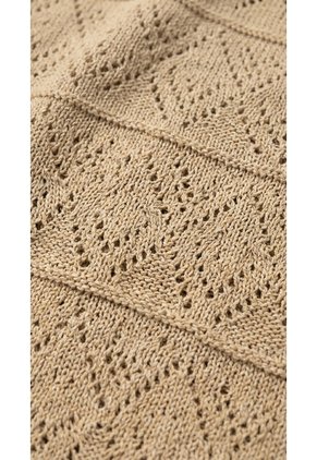 Camiseta Manga Sisa Tejido Crochet Tabaco Para Mujer