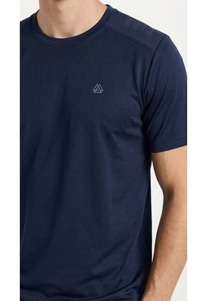 Camiseta Deportiva Manga Corta Azul Para Hombre