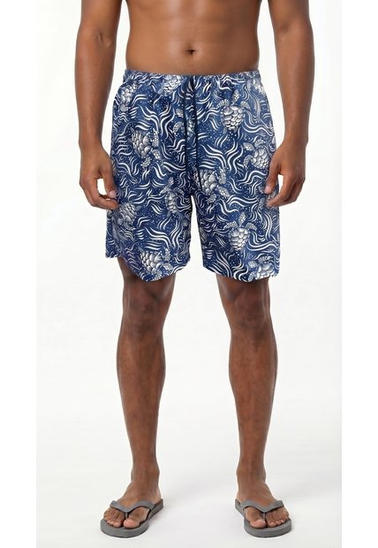 Pantaloneta De Playa Azul Para Hombre