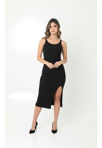 Vestido Largo Negro Para Mujer Belife