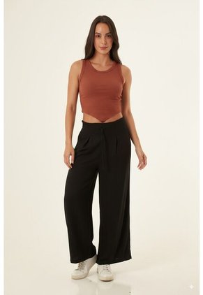 Camiseta Manga Sisa Roja En Rib Para Mujer