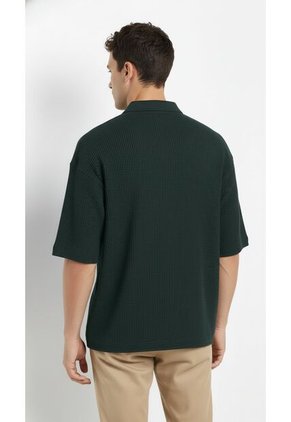 Camiseta Polo Verde Cuello Cubano Para Hombre