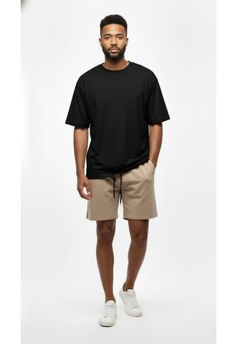 Camiseta Oversize Negro Para Hombre Belife