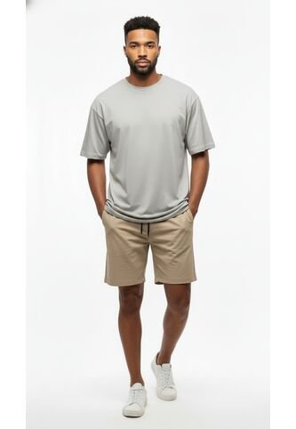 Camiseta Oversize Gris Para Hombre Belife