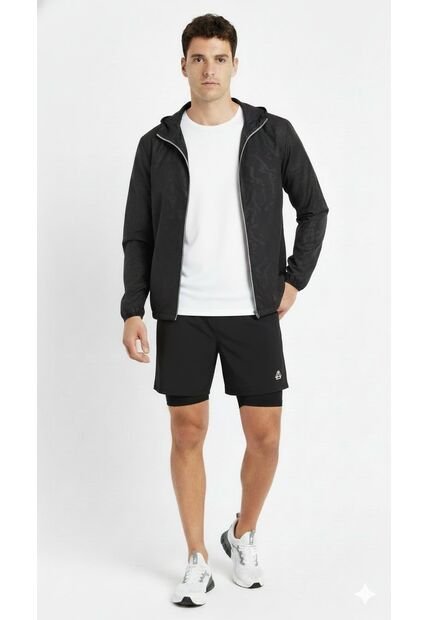 Chaqueta Negra Con Capucha