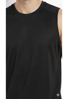 Camiseta Deportiva Manga Sisa Negra Para Hombre