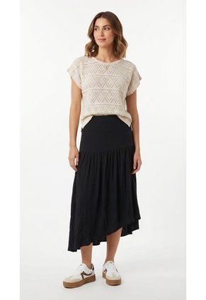 Camiseta Manga Sisa Tejido Crochet Crudo Para Mujer