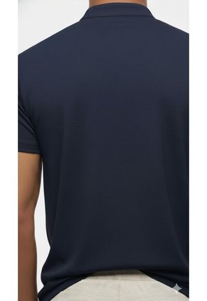 Camiseta Polo Azul Cuello Nerú Para Hombre