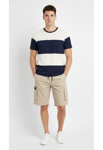 Camiseta Manga Corta Con Bloques Azul Para Hombre Belife