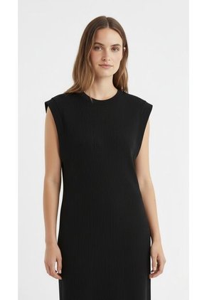 Vestido Negro En Rib Para Mujer