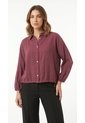 Camisa Vino Manga 3/4 Para Mujer de Belife
