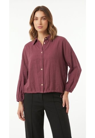 Camisa Vino Manga 3/4 Para Mujer Belife