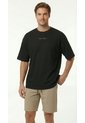 Camiseta Manga Corta Negra Oversize Para Hombre de Belife