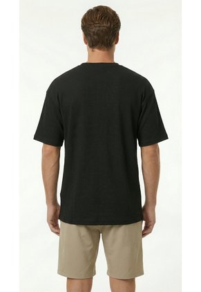Camiseta Manga Corta Negra Oversize Para Hombre