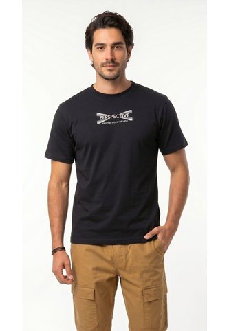Camiseta Negra Manga Corta Para Hombre Belife
