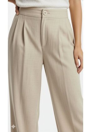 Pantalón Café En Lino Para Mujer