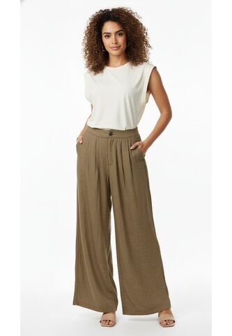 Pantalón Café Largo Para Mujer Belife