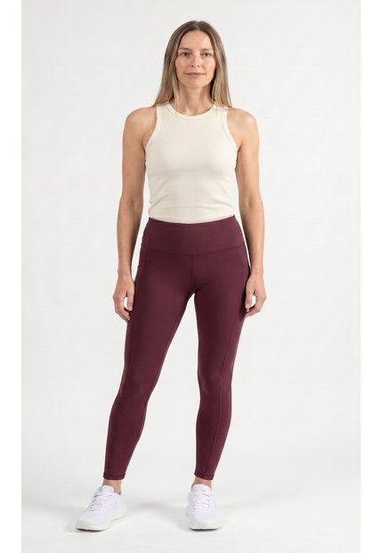 Leggings Burgundy Para Mujer Con Control De Abdomen