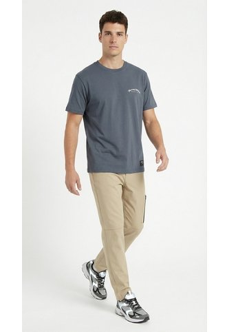 Camiseta Manga Corta Azul Con Estampado Para Hombre Belife