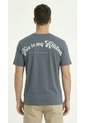 Camiseta Manga Corta Azul Con Estampado Para Hombre de Belife