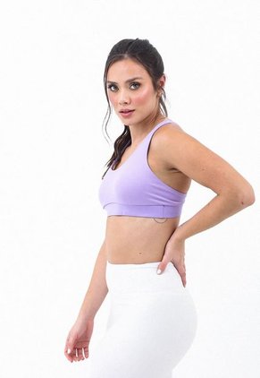 Top Deportivo Morado Lavanda Con Cargaderas Cruzadas Para Mujer Belife