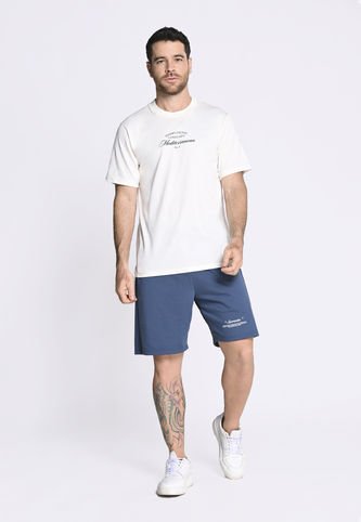 Bermuda Teñida Azul Para Hombre En Poliéster Belife