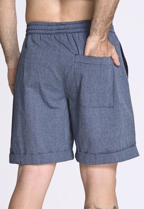 Bermuda Regular Azul Para Hombre En Algodón