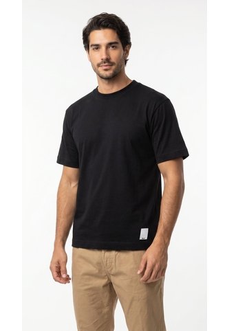Camiseta Negra Manga Corta Para Hombre Belife