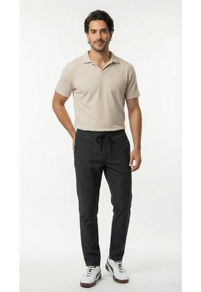Pantalón Negro Jaspeado Para Hombre