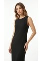 Vestido Largo Negro Ajustado Para Mujer de Belife