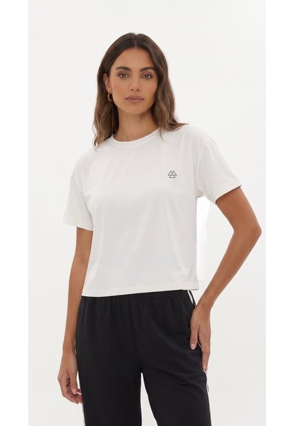 Camiseta Deportiva Ivory Silueta Corta Para Mujer